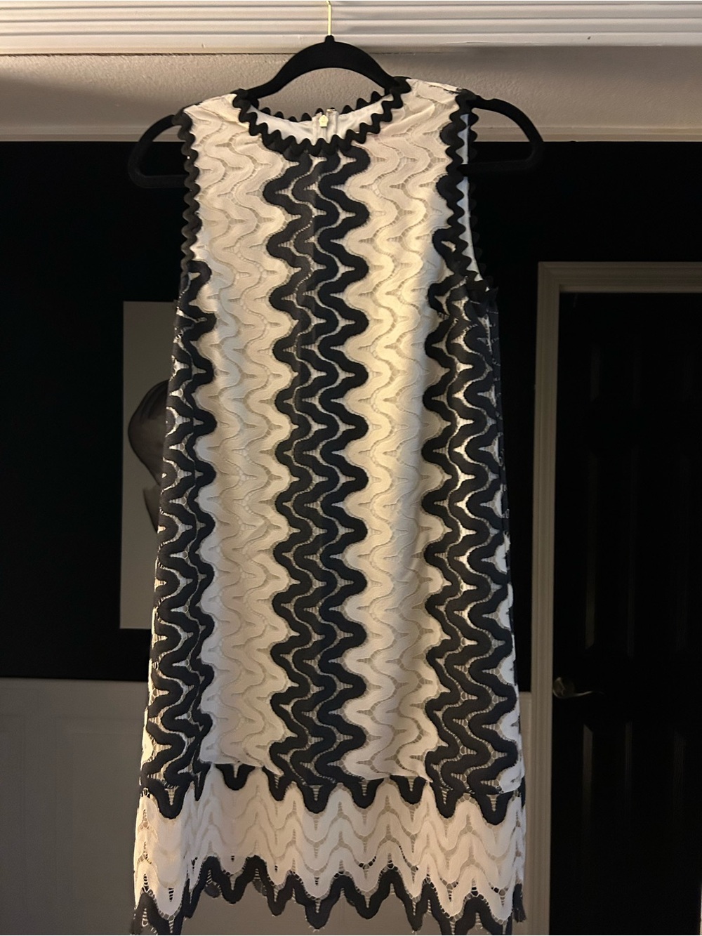 kate spade Navy and White Wavy-Stripe Sleeveless Shift Dress